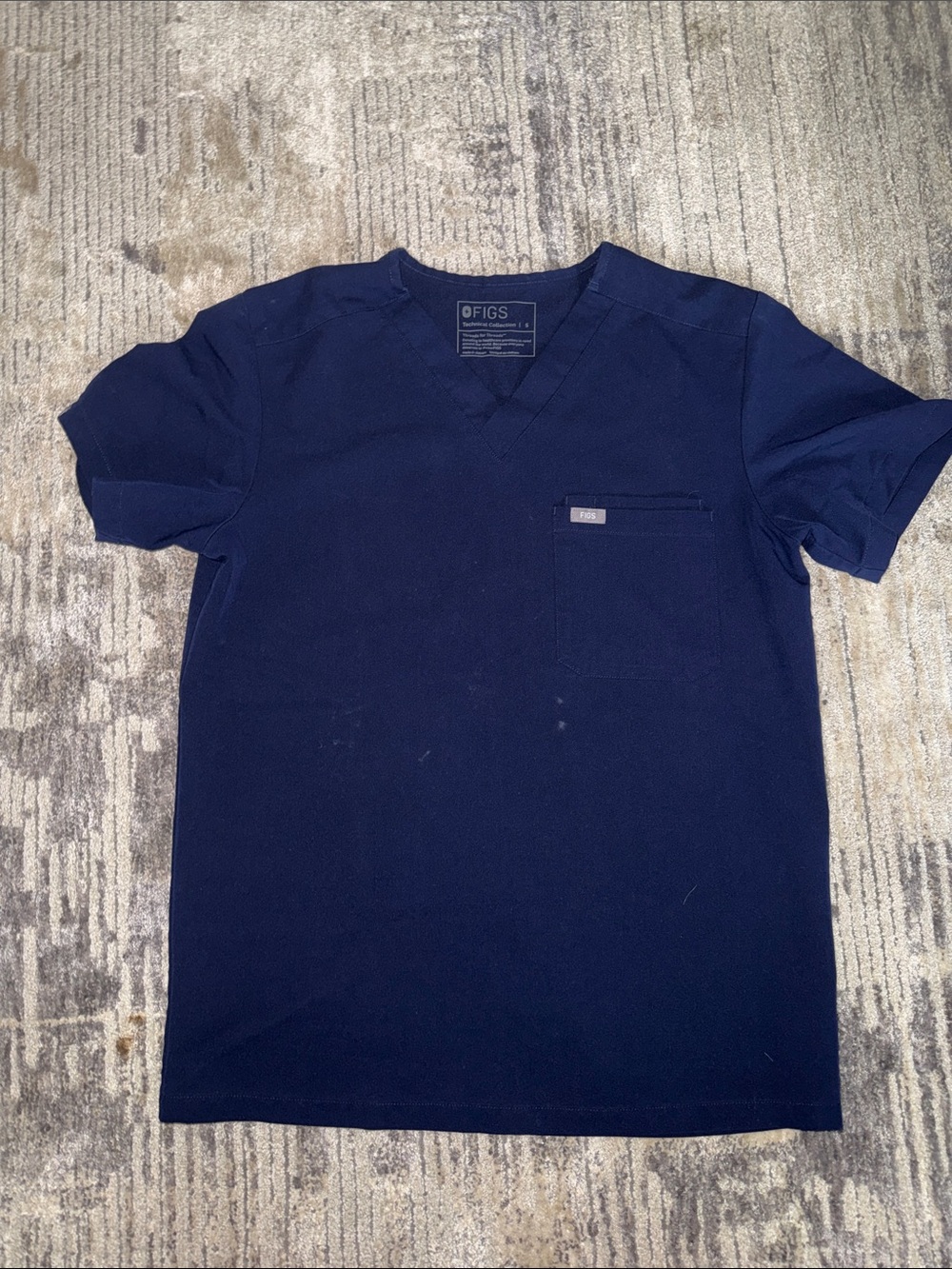 Figs Women’s Navy Scrub Top and Jogger Pants with Cream Drawstrings - Technical - Picture 3 of 16